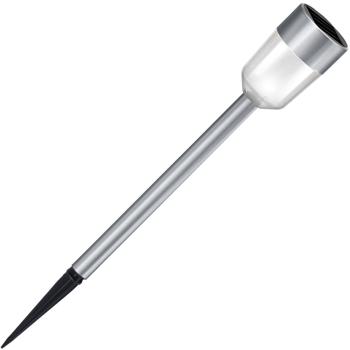 Preview: Solar garden lamp made of stainless steel, with ground spike, 36 cm, silver