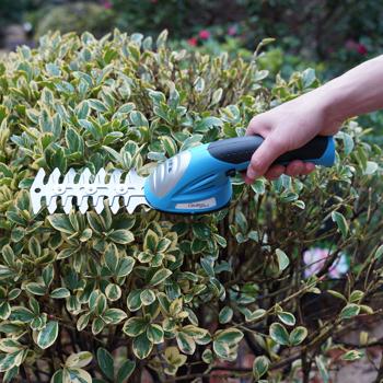 Preview: Cordless grass and shrub shears, 1100 rpm, replaceable grass and shrub cutting blade, charge level indicator, ergonomic handle, safety switch