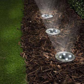 Preview: 16er-Set Solar Bodenleuchte aus Edelstahl, mit Erdspiess, Ø 12 x 13 cm Preview: 16er-Set Solar Bodenleuchte aus Edelstahl, mit Erdspiess, Ø 12 x 13 cm