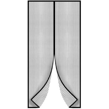 Preview: 2er-Set Magnetischer Insektenschutz-Türvorhang, 210x100cm – Schutz vor Fliegen, Schnaken & Wespen, ohne Bohren, einfache Montage
