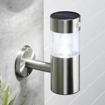 Preview: set of 4 LED wall light, solar-powered with motion detector, IP44 outdoor light