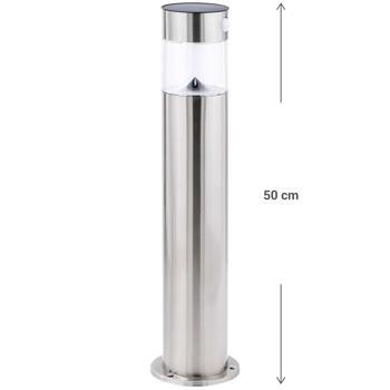 Preview: LED-Wegeleuchte, solarbetrieben mit Bewegungsmelder, Edelstahl, H ca. 50 cm