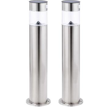 Preview: set of 2 LED pathway lights, solar-powered with motion detector, stainless steel, H approx. 50 cm each