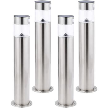 Preview: set of 4 LED pathway lights, solar-powered with motion detector, stainless steel, H approx. 50 cm each