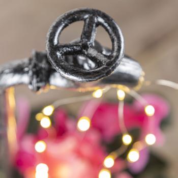 Preview: set of 2 decorative garden taps with LED solar fairy lights, 30 warm white LEDs