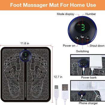 Preview: Faltbare EMS Fussmassagematte mit 8 Massagemodi, Akkubetrieb
