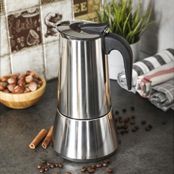 Preview: Caffettiera per espresso, grande, in acciaio inox, per 12 tazze di espresso