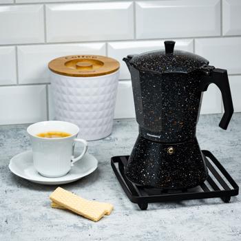 Preview: Macchina per caffè espresso di design, design in marmo nero, fino a 9 tazze di caffè espresso
