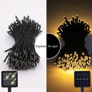 Preview: Set of 2 solar string lights with 8 lighting modes and dusk sensor, 12 m, 100 LEDs, IP44