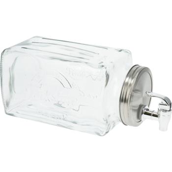 Preview: set of 2 glass drinks dispensers with lid, 3 l, square