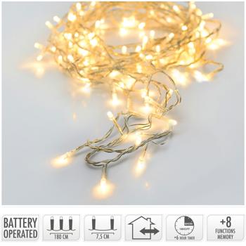Preview: LED Lichterkette – warmweiss – 24 LEDs, 2.3m – 8 Leuchtmodi & Timerfunktion (6h an/18h aus) – batteriebetrieben, IP44