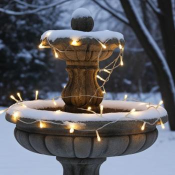 Preview: 2er-Set LED Lichterkette - 8 Leuchtmodi & Timer - 7m, batteriebetrieben, IP44, 96 warm-weisse LEDs - Innen- & Aussenbereich