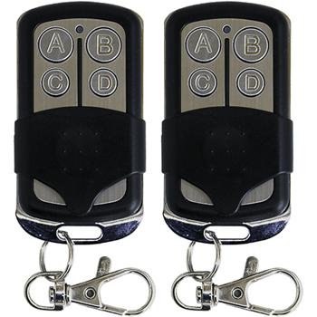 Preview: set of 2 4-channel radio remote control, 433.92MHz, universal hand-held transmitter - with battery, adaptive remote control, for garage doors, awnings, lamps