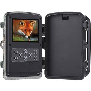 Preview: Telecamera di sorveglianza per animali selvatici Full HD con design mimetico: con sensore di movimento, visione notturna, microfono e protezione dalle intemperie IP66