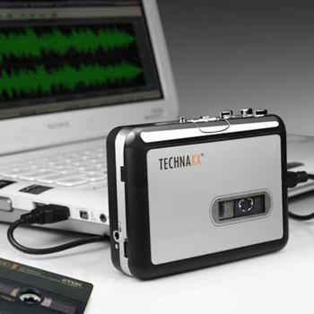 Preview: Lecteur-Numériseur de Cassettes USB Portable - Convertit Cassettes en MP3 avec Logiciel Inclus - Alimentation Flexible Piles/USB Preview: Lecteur-Numériseur de Cassettes USB Portable - Convertit Cassettes en MP3 avec Logiciel Inclus - Alimentation Flexible Piles/USB
