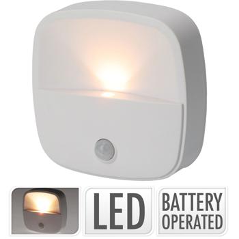 Preview: 2er-Set LED Nachtlicht mit Bewegungsmelder, selbstklebend, batteriebetrieben