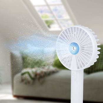 Preview: set of 2 spray fans with Hay holder, hand fan, rechargeable battery