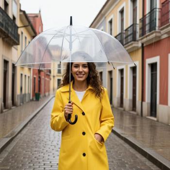 Parapluie dôme transparent - Ouverture automatique pratique - Design moderne et chic - Ø 85 cm - Protection pluie forte