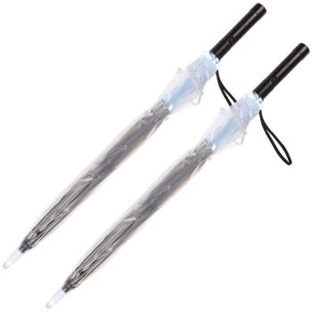 Preview: Lot de 2 Parapluies LED Dôme Transparent - Changement de Couleur & Lampe de Poche Intégrée - 10 LED, 2 Modes d‘Éclairage, Ø 98 cm
