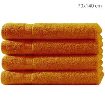 Preview: 4er-Set Duschtücher Terra 70x140 cm - 100% luxuriöse Baumwolle 500 g/m² - Kuschelweich, saugstark & schnelltrocknend - Mit 2 Bordüren, maschinenwaschbar