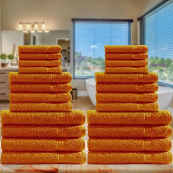 Preview: Set de serviettes 24 pièces - Coton de luxe terra - 8 invités, 8 mains, 8 douches - Absorbant, doux, séchage rapide, lavable 60°