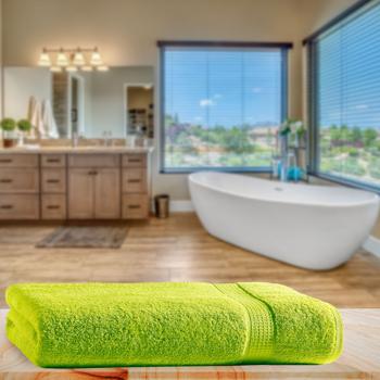 Preview: Badetuch 100x150 cm - Apfelgrün, luxuriöse 500g/m2 Baumwolle, OEKO-TEX Standard 100 - Saugstark, kuschelweich, maschinenwaschbar