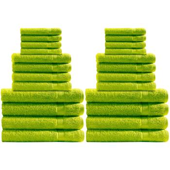 Preview: Set de 24 Serviettes Coton de Luxe - Douces, Absorbantes, Séchage Rapide - Vert Pomme - 8 Invités, 8 Mains, 8 Bain - 500 g/m² - Lavable 60°