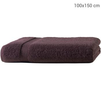 Preview: Drap de Bain Marron - 100x150 cm - Coton Luxueux 500 g/m² - Très Absorbant, Doux & Moelleux - 2 Bordures Tissées Élégantes - Lavable 60°C