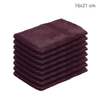 Preview: 8er-Set Waschhandschuhe braun aus 100% Baumwolle - Saugstarke Frottee-Lappen mit Schlaufe - 500g/m² - Waschbar 60°C - OEKO-TEX Standard 100