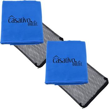 Preview: set of 2 microfiber bath and travel towel XL, quick-drying, 180 x 90 cm, blue