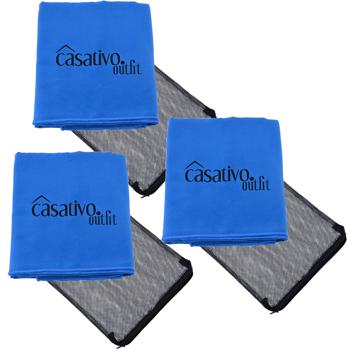 Preview: set di 3 asciugamani da bagno e da viaggio in microfibra XL, ad asciugatura rapida, 180 x 90 cm, blu