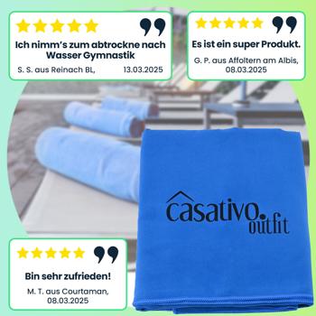 Preview: 3er-Set Mikrofaser Bade- & Reisehandtuch XL - schnelltrocknend & saugstark - 180x90cm - ideal für Strand, Sport & Sauna - blau