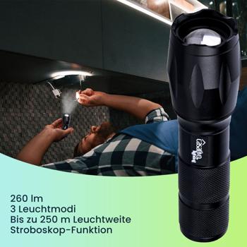 Preview: 2er-Set LED-Taschenlampe & Powerbank - Spritzwassergeschützt IP44, 260 lm, 1.800 mAh Li-Ion-Akku - Outdoor, Notfall & Home Workout Preview: 2er-Set LED-Taschenlampe & Powerbank - Spritzwassergeschützt IP44, 260 lm, 1.800 mAh Li-Ion-Akku - Outdoor, Notfall & Home Workout