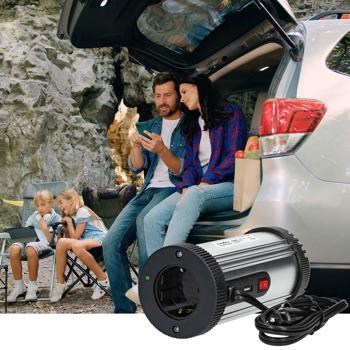 Preview: Inverter per auto da 12 a 230 V con porta di ricarica USB, 300 watt