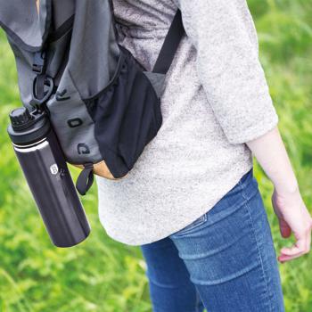 Preview: set of 2 drinking bottles, sports bottle, 540 ml each, stainless steel, color metallic dark grey