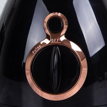 Preview: Design Standmixer 1,5 Liter: Stilvoller 600 Watt Mixer in Schwarz-Roségold mit robustem Glaskrug. Maximale Leistung und ein Highlight in jeder Küche