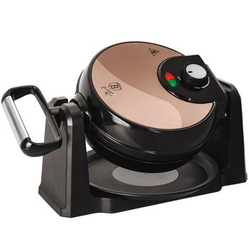 Preview: Stylish rotary waffle iron: powerful 1000 watts, rose gold, for Belgian waffles - for fluffy, perfect waffles like a pro