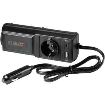 Preview: Potente inverter per auto da 12V a 230V con presa di corrente e 2 porte USB, ideale per l‘auto, il campeggio e i viaggi, per un‘alimentazione affidabile