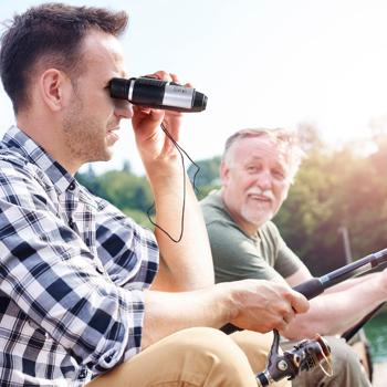 Preview: Jumelles HD avec caméra intégrée - Photos et vidéos claires 10x25 - Optique précision, léger noir/argent - Portée 1000m pour voyage, outdoor