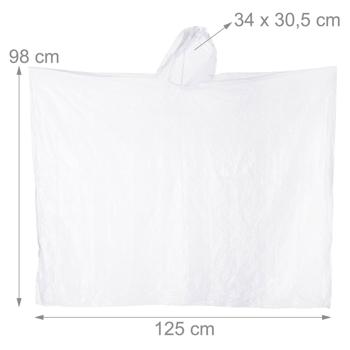 Preview: 8er-Set Notfall Regenponcho transparent mit Kapuze und Ärmeln - Schutz vor Regen - ideal für Wanderungen Festivals Konzerte Camping
