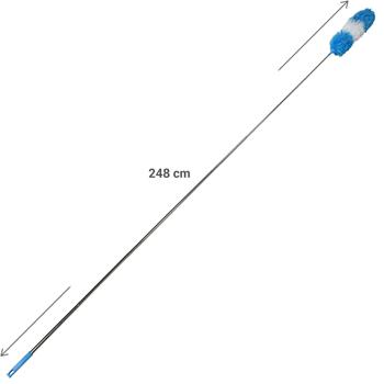 Preview: Piumino flessibile con manico telescopico in acciaio inox, estensibile da 78 a 248 cm, antistatico e lavabile, ideale per soffitti alti e luoghi difficili da raggiungere Preview: Piumino flessibile con manico telescopico in acciaio inox, estensibile da 78 a 248 cm, antistatico e lavabile, ideale per soffitti alti e luoghi difficili da raggiungere