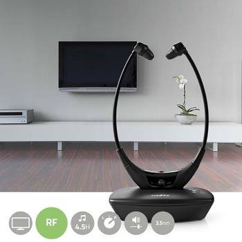 Preview: Wireless TV under-chin headphones – lightweight, ergonomic & in black – clear sound, comfortable fit & ideal for an undisturbed TV experience