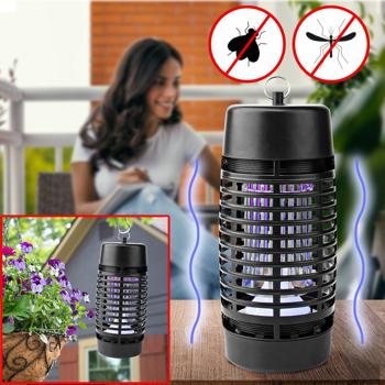 Preview: Destructeur d’insectes UV LED 360° - Faible consommation 3W, 20 000h, non toxique - Idéal 30m², suspendu/sur pied pour nuits paisibles