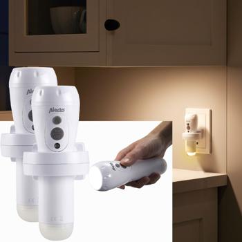 Lampe de poche LED rechargeable - Allumage automatique lumière douce 200lm - Veilleuse éclairage de secours panne de courant intensité réglable