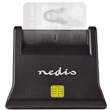 Preview: Lecteur de cartes USB SmartCards - Authentification en ligne rapide et sécurisée - Compatible Windows 7/8/10, USB 2.0, Noir