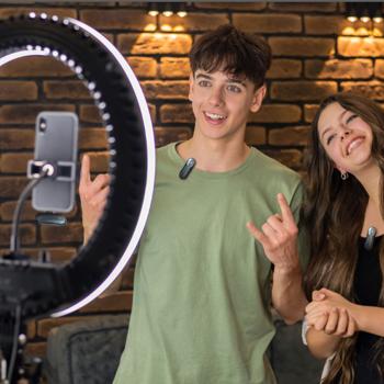 Preview: Microphones sans fil Mini Influencer (x2) - Réduction intelligente du bruit ANC - Streaming, Enregistrements, Vlogging - Portée 15m - Autonomie 6h - Noir