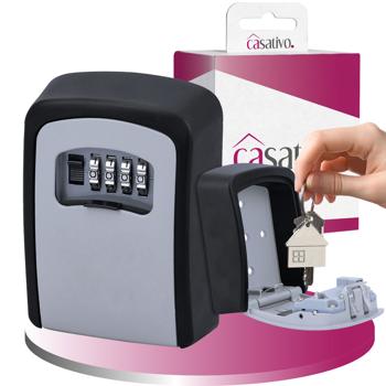 Preview: Extra secure mini key safe with combination lock, robust housing and protective flap - weatherproof for indoors and outdoors