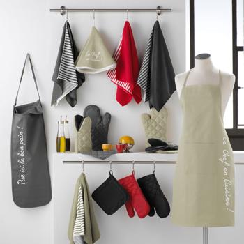 Preview: 3 strofinacci in microfibra, tinta unita beige, a righe, 40 x 40 cm