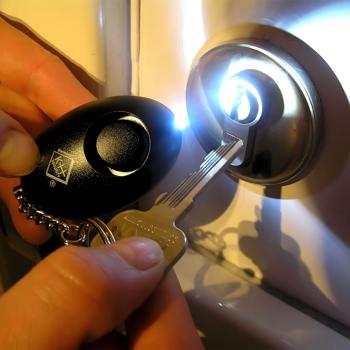 Preview: set di 4 allarmi personali 120dB con torcia LED, nero, sicurezza personale, alta deterrenza