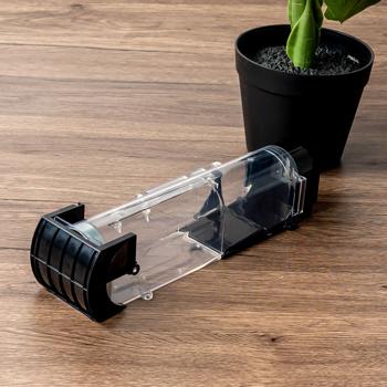 Preview: set di 3 trappole vive per topi: trappola per topi riutilizzabile e trasparente (31,5x7,5x8 cm) per una cattura visibile, sicura ed efficace